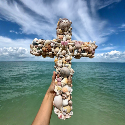 Coastal Seashell Cross