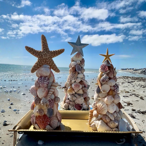 Coastal Christmas Shell trees